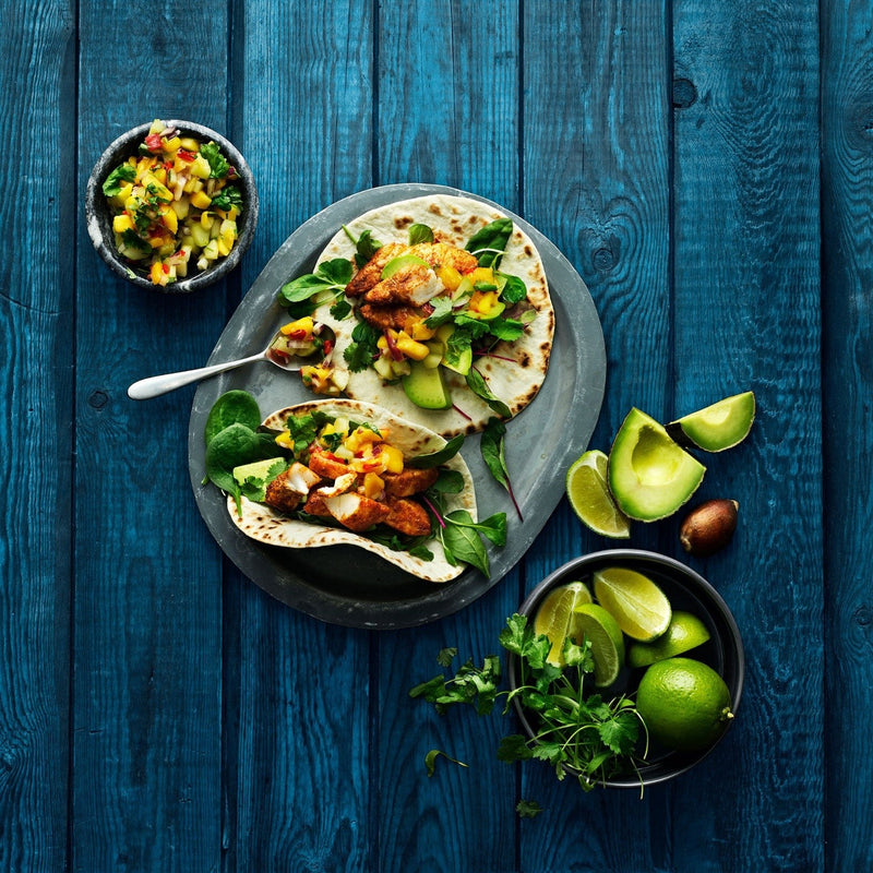 Nem fiske-tacos med mangosalsa - Kystfisken