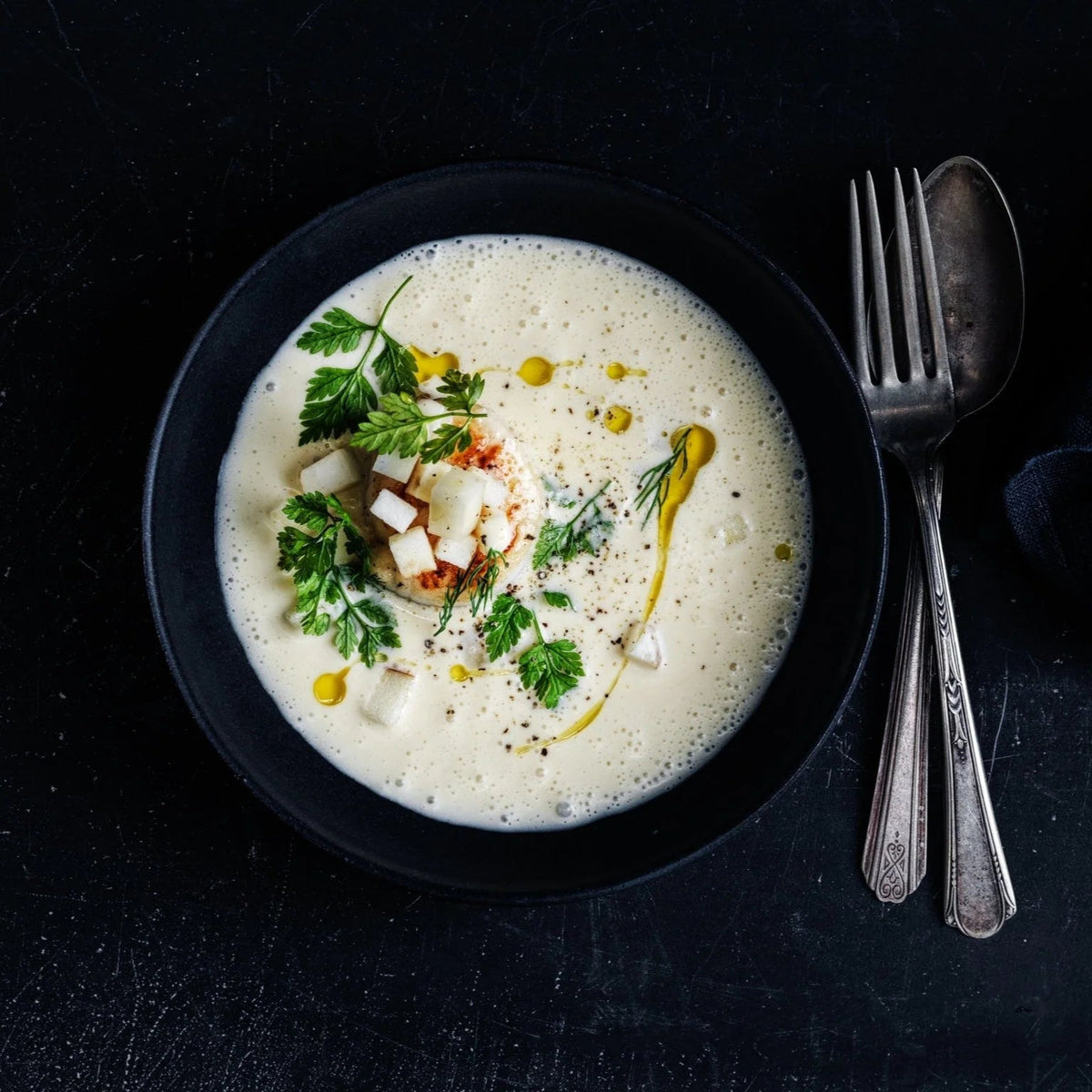 Jordskokkesuppe med kammuslinger (2 personer) - Kystfisken